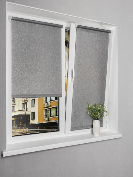 Рулонная штора LM 66-05 «Жаккард» Серая