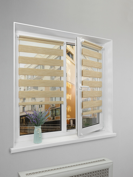 Рулонная штора День-ночь LB 22-03 «Бруклин» Бежевая