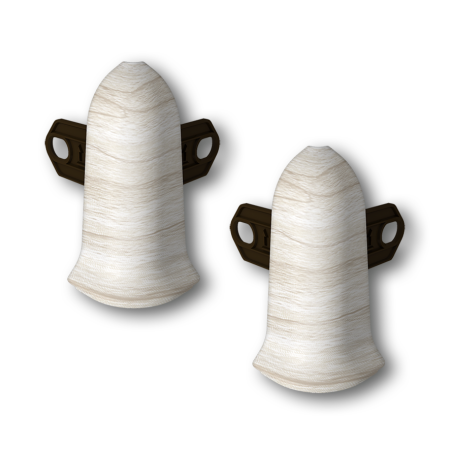 Наружный (внешний) угол с крепежом для плинтуса 55мм "Идеал Классик" (2шт. во флоупак), 267 Клен бел