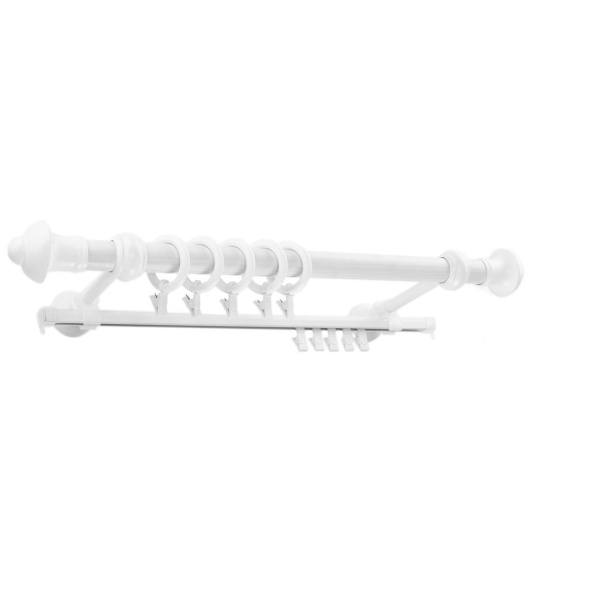 Металлопластиковый круглый карниз на стальной трубе D=28mm, двухрядный, Белый