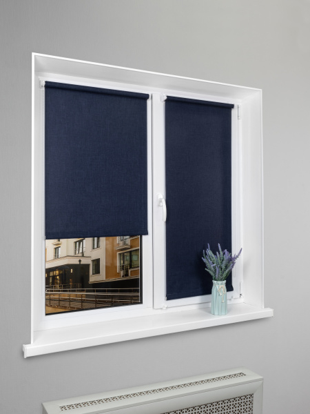 Рулонная штора LM 44-07 «Джинс» Синяя